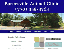 Tablet Screenshot of barnesvilleanimalclinic.com